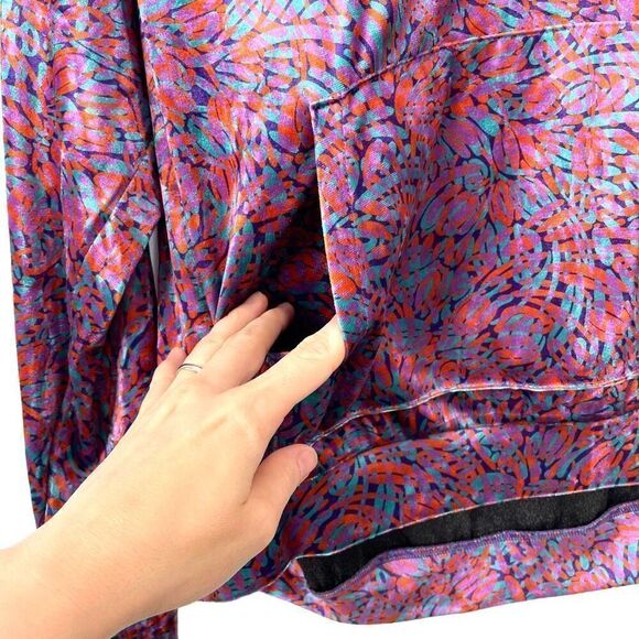 LILI SIDONIO velvet Printed‎ Hoodie top Size M boho - Picture 7 of 10